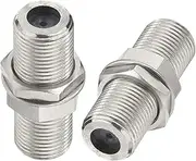 Yuslao F Type Coaxial Cable Connector Adapter F Female to F Female Bulkhead Coupler F Type Coax Barrel Connector TV Antenna Connector 2-Pack, FGAD-F-03
