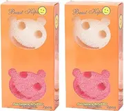 JZS Non-Scratch Scrub Sponges, Sponges for Cleaning Kitchen, Bathroom,Non-Scratch Sponges Safe for Non-Stick Cookware,with FlexTexture Firm and Soft Design,Dishwashing Safe,4 Pack,Pink and Beige