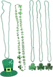 ERINGOGO 3pcs Necklace Green Party Necklaces Patricks Day St Patricks Day Accessories Plastic Green