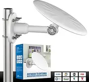 Bigefeixu Outdoor TV Antenna - Outdoor HD Digital TV Antenna, Long Range Smart TV Antenna, Supports 4K 1080p HD Smart TV VHF UHF, Attic or Outdoor, Weather Resistant, 32.8ft Cable (White)
