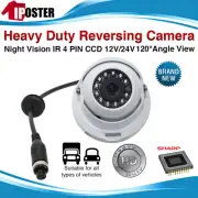White 4 PIN Dome CCD 12 IR Reversing Rear View Camera Night Vision For Caravan