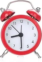 Battery Operated Twin Bell Loud Alarm Clock, Mini Non-Ticking Vintage Classic Analog Alarm Clock, Perfect for Heavy Sleepers, Classic Tabletop Desk Alarm Clock for Kids Home Office Bedroom