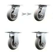 6 Inch Thermoplastic Caster Set with Ball Bearing 2 Swivel Lock and 2 Rigid SCC