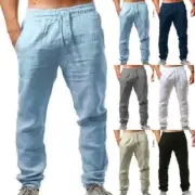 Men's Summer Harem Pants Casual Cotton Linen Baggy Loose Yoga Hippy Trousers AU