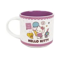 在飛比找樂天市場購物網優惠-小禮堂 Hello Kitty 陶瓷疊疊杯 400ml (紫
