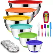 Mixing Bowls with Airtight Lids, 20PCS Stainless Steel Mixing Bowls Set, Nest...