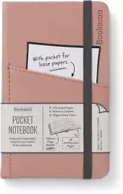 IF Bookaroo A6 'Pocket' Notebook - BLUSH, Hard Cover Notebook with Elastic