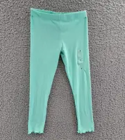 Epic Threads Ribbed Leggings Girls 5 Opal Lettuce Hem Elastic Waist Pull On~