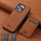 For iPhone 16 15 14 13 12 Pro Max Plus Magnetic Removable Wallet Card Stand Case