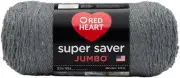 Red Heart Super Saver Jumbo Yarn-Grey Heather E302C-400
