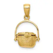 14k Yellow Gold 3-D Nantucket Basket Pendant