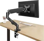 Monitor Arm Gas Single Monitor Mount, Fully Adjustable Monitor Arm with Gas Spring, Single Monitor Desk Mount for 17-30 inch Screens, Holds 19.8lbs, VESA 75/100 mm Monitor Desk Mount