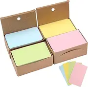 4 Box Blank Note Cards, 4 Color Blank Business Cards, 2x3.5 Inch Index, Writable for School, Office & More Mini Note Business Index
