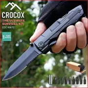 Crocox Mini EDC Folding Knife Utility Set Pocket Survival Tools Hunting Tactical