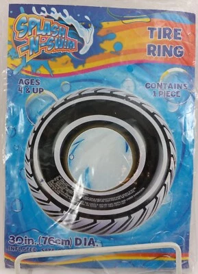 Splash N Swim 30 inch Inflated Tire Ring Float New Sealed