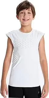 [DEVOROPA] Youth Boys Football Baseball Padded Shirt Sleevess Compression Shirt Chest Protector Softball Rugby Rib Heart Guard