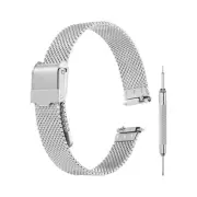 Mesh Watch Bands for Men,Metal Mesh Watch Strap with Tools(10mm, Silver)
