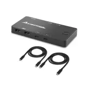 2x1 USB-C 4K60Hz KVM Switch with PD Pass-Through - Selector for 2 Computers S...