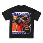 NIPSEY HUSSLE T-SHIRT | Rap Tee Hip Hop Vintage Style | Rare Graphic All Over Print | O86 Comfortable fabrics of high quality X-Large