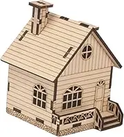 1 Set DIY Wooden Music Box Kit Christmas House Shape Creative Craft Fun Assembly Activity