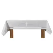 Eyelet Edge Altar Frontal with Cross Finely Made of 100 Percent Polyester