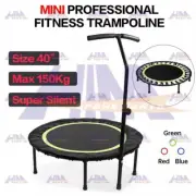 40'' inch Mini Trampoline Handrail Fitness Exercise Cardio Trainer Rebounder Gym