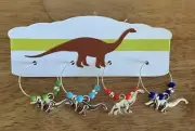 Dinosaur Wine Charms, Brontosaurus Wine Charms, Paleontology, Dinosaur Gift