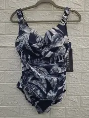 New Miraclesuit Tropica Toile Oceanus One Piece Swimsuit Size 12