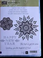 *NEW* Stampin Up! Frosted Medallions Rubber Stamps [Set of 6] Happy New Year