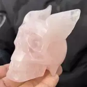 0.3kg Natural rose quartz skull carved Quartz Crystal skull Healing