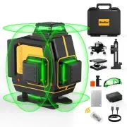 Laser Level, Self Leveling 4 x 360 Stepless Dimming(Up to 37H) Green Cross Li...