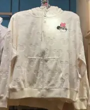Disney Parks Mickey and Minnie Mouse Burnout Zip Hoodie NEW Size XL