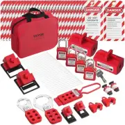 VEVOR Electrical Lockout Tagout Kit, 47 PCS Safety Loto Kit Includes Padlocks, H