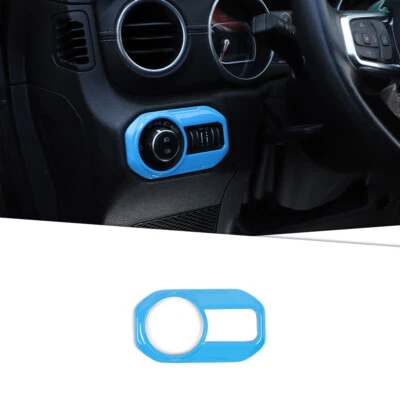 Light Blue Headlight Switch Button Decor Cover Trim For Jeep Wrangler JL&JT 18+ (for: Jeep)