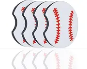 4Pack Universal Baseball Car Cup Coasters, Car Coasters for Cup Holders, 2.75 Inch Non-Slip Drink Mat for Car Interior Accessories