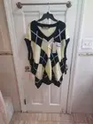 PALM ANGELS Yellow Navy Argyle MENS Vest Size Small New