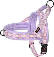 Didog No Pull Dog Harness with Soft Padded, Easy Walk Dog Harness with Quick Release Buckle, Adjustable & Reflective Pet Harness with Soft Padded for Medium Large Dogs (L:Chest 26-33", Purple)
