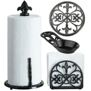Cast Iron Napkin, Paper Towel Holder, Trivet Spoon Rest & Bundles Fleur De Lis