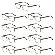 9 PK Mens Metal Frame Blue Light Blocking Reading Glasses Spring Hinge Readers