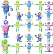 8 Pcs Fidget Sensory Toys Transformable Chain Robot Fingertip Toy DIY Stress Relief Fidget Toy for Teens Adults Birthday Christmas Goodie Bag Stuffers Gifts Classroom Supplies Prizes (Random Color)