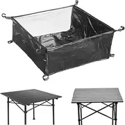 Under Table Storage Bag, Hangable Storage Basket for Outdoor Camping Table, Picnic Portable Storage Basket Foldable Net Bag Under Table Basket Storage