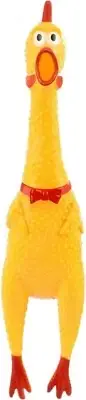 Large Screaming Rubber Chicken, 12 Inch Squawking Chicken Fun Pet Dogs (1-Pack)
