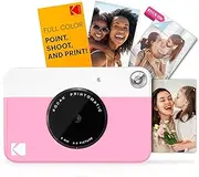 [Kodak] Printomatic Full-Color Instant Print Digital Camera - Colorful Photos On Zink 2x3 Sticky-Back Photo Paper - 5MP, Portable, Creative Fun Birthday, Christmas, Holiday - Pink