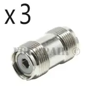3 Pack - UHF SO-239 Female Coupler RF Adapter Barrel Connector for PL-259 Plugs