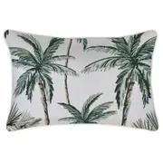Cushion Cover-With Piping-Palm Tree Paradise White-35cm x 50cm