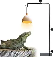 Patioer Reptile Lamp Stand Pet Lamp Bracket Adjustable Metal Floor Light Lamp Holder Lamp Support for Reptile Succulent Plants Glass Terrarium Heating Light, Small Size