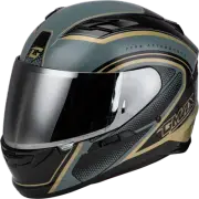 GMAX F19841024-DOT FF-98 AFTERSHOCK HELMET GREY/METALLIC GOLD SM