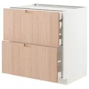 METOD / MAXIMERA base cb 2 frnts/2 low/1 md/1 hi drw, white/Fröjered light bamboo, 80x60x80 cm