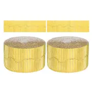 2Pcs 3.9inch x 164ft Bulletin Board Border, Golden (1.3mm)
