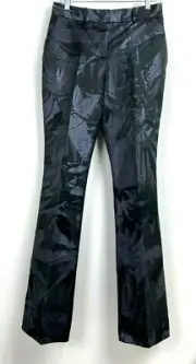 SALVATORE FERRAGAMO Black Gray Pattern DRESSY MidRise Pants 40 IT or 6 US NWT
